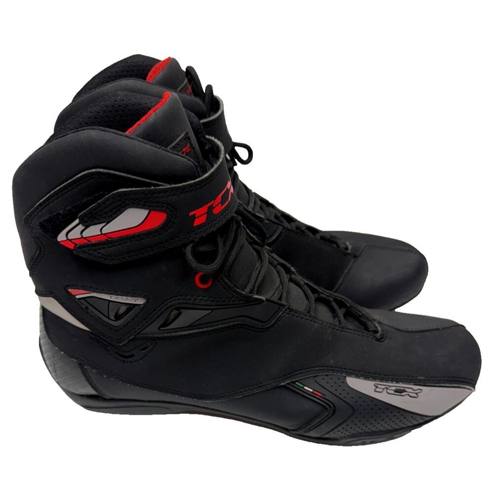 TCX X-Road Waterproof Motorcycle Riding Boots Black Red Men's US 12 EU 46